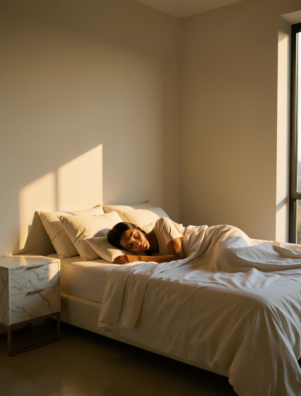 Sanftes Morgenlicht im Schlafzimmer